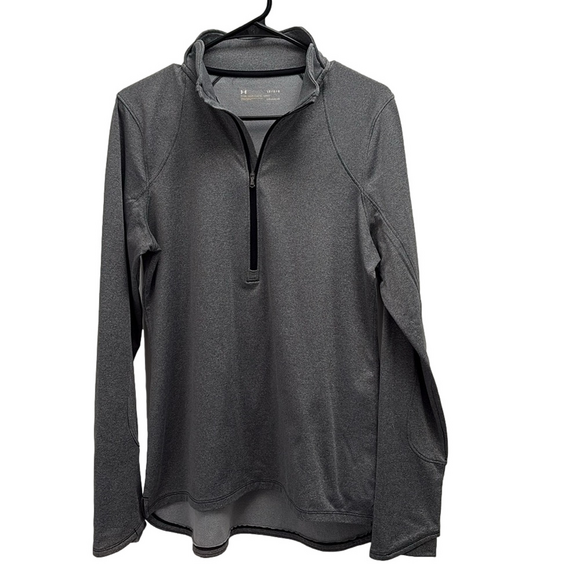 Under Armour Cold Gear Fitted Zip Sweatshirt Gray Size Large - Picture 1 of 9